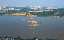 Đại công trường cầu Trần Hưng Đạo 16.000 tỷ đồng nhìn từ trên cao