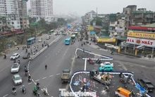 Dựng 3 đảo giao thông tại nút Giải Phóng – Kim Đồng để tổ chức lại giao thông