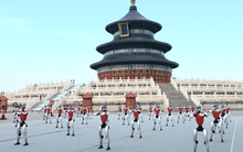 Video hàng chục robot tung cước gây choáng ngợp đền Thiên Đàn