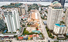 Tuyến đường rộng gần 100m ven Hồ Tây dần thành hình sau một năm thi công