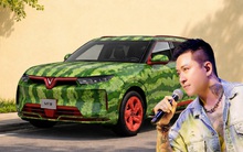 Cận Tết, Tuấn Hưng tìm nơi 'đổi áo' dưa hấu cho VinFast VF 9, muốn làm mới cả nội thất chiếc xe vợ tặng
