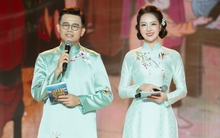 Á hậu Thụy Vân rạng rỡ trên sóng truyền hình quốc gia với áo dài NTK Ngọc Lan