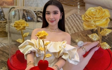 "Phú bà showbiz" khoe được tặng hoa hồng bằng vàng 9999, netizen thi nhau đoán giá