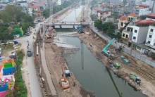 Hình ảnh đại công trường dự án chống ngập khẩn cấp ở Hà Nội