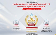Vượt hơn 1.000 đề cử, Techcombank xác lập "hat-trick" Giải Vàng Stevie® Awards Châu Á – Thái Bình Dương