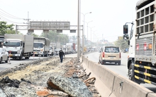 Hình ảnh sửa chữa Quốc lộ 51 xuống cấp nghiêm trọng