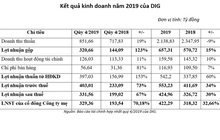 DIG: Lãi ròng quý 4/2019 đạt hơn 329 tỷ đồng, tăng hơn 70% so với cùng kỳ