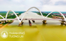 Cần cẩu siêu trọng đi suốt một tháng để dựng nên cầu 1.900 tỷ, có vòm thép cao nhất Việt Nam