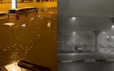 Thêm nhiều clip "không thể tin nổi" trong trận mưa ngập kỷ lục ở UAE: Gió giật tung đồ đạc, ô tô chìm trong nước