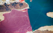 Hồ muối lớn ở Utah: Bí ẩn đằng sau hai màu nước xanh và đỏ