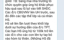 Xôn xao 1 trường học bị tố mời các em ủng hộ đồng bào lũ lụt từ 100.000 đi lên bỏ vào hòm quyên góp, dưới 100.000 thì không cần