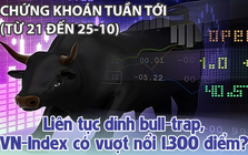 Chứng khoán tuần tới (từ 21 đến 25-10): Liên tục dính bull-trap, VN-Index có vượt nổi 1.300 điểm?