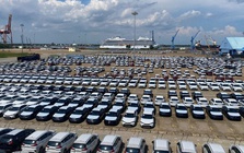 Hình ảnh hàng ngàn chiếc ô tô nhập về cảng TP HCM
