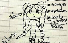 Cô bé 11 tuổi vẽ tranh trong vở bài tập, vừa nhìn thấy giáo viên đã lập tức báo cảnh sát