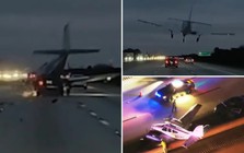 Kinh hoàng cảnh máy bay rơi xuống đường, đâm thẳng vào ô tô trên cao tốc