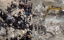 Hai tòa nhà bất ngờ đổ sụp, người dân đào bới đống đổ nát tìm người thân trong tuyệt vọng