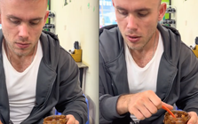 Nhìn khách Tây ăn bún chả, dân mạng Việt hết hồn vì "tưởng anh ấy vừa đi bốc vác về"