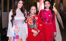 Lý Hương tỏa sáng trên sàn diễn áo dài, mẹ ruột và con gái theo sát cổ vũ