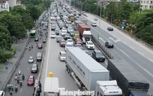 Thực trạng giao thông đường trên cao Vành đai 3 chuẩn bị cấm theo giờ đối với xe tải