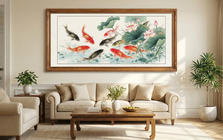 Tại sao giới nhà giàu thường treo tranh "cửu ngư quần hội" ở phòng khách? Bí mật về sự dư dả ít người biết