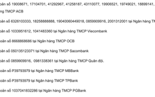 Người từng chuyển khoản vào các tài khoản Vietcombank, Techcombank, Sacombank, MB, ACB,...dưới đây khẩn trương đến công an trình báo
