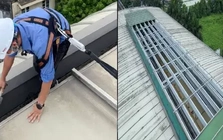 Cận cảnh ‘vá’ mái nhà ga tàu Cát Linh - Hà Đông