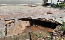 Sụt lún vỉa hè ở Khu Công nghệ cao TP HCM