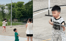 Chu Thanh Huyền đá tung dép để chơi pickleball cực sung cùng Quang Hải, cậu quý tử Lido ôm vợt chạy quanh gây bão MXH!