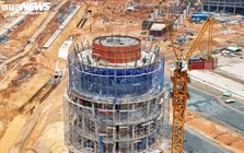 Cận cảnh tháp không lưu cao nhất Việt Nam vừa hoàn tất đổ mái