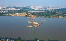 Đại công trường cầu Trần Hưng Đạo 16.000 tỷ đồng nhìn từ trên cao