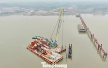 Toàn cảnh thi công cầu Thượng Cát hơn 7.300 tỷ đồng với biểu tượng cánh chim bay lên