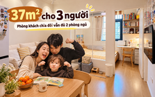 Căn hộ cũ 37m² ở trung tâm thành phố: Chia đôi phòng khách làm thêm phòng ngủ, gia đình 3 người vẫn sống thoải mái