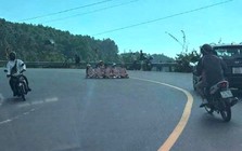 Xác minh vụ nhóm người ngồi chụp ảnh giữa khúc cua trên đèo Hải Vân