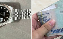 Công an xác minh loạt đồng hồ Rolex, Swarovski nguyên vẹn và tập tiền mệnh giá 500.000 đồng nằm giữa phố