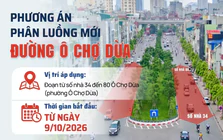 Đường Ô Chợ Dừa tổ chức lại giao thông như thế nào từ ngày 9/10?