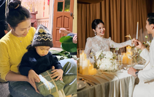 Xả vai "tiểu thư Hà thành", Doãn Hải My giản dị cùng Văn Hậu đưa con về quê gói bánh chưng ăn Tết