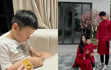 Vợ Thành Chung sắm 6 chỉ vàng cho con trai ngày vía Thần Tài, mới 3 tuổi bé Leo đã có của để dành