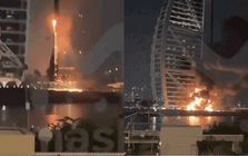 Burj Al Arab - biểu tượng xa hoa của Dubai - chìm trong biển lửa