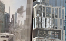 Trung tâm tài chính Dubai rung chuyển với hàng loạt vụ nổ do drone tự sát, khói đen bốc cao giữa khu nhà chọc trời