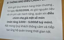 Hàng quán ở TP.HCM tăng giá sau Tết