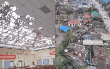 Mưa đá dội xuống Viêng Chăn: Hàng nghìn mái nhà bị "xé toạc", trường học, chùa chiền cũng bị phá hủy, người dân bàng hoàng trong cảnh đổ nát