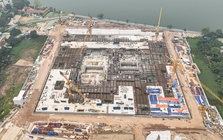 Cận cảnh nhà hát Opera Hà Nội dần lộ diện ở bán đảo Quảng An