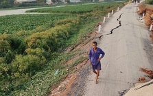 Sạt lở nghiêm trọng ở Tây Ninh, đường 60 m sụt lún