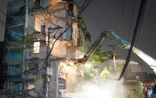 Trắng đêm phá dỡ, giải phóng mặt bằng thi công cầu Trần Hưng Đạo