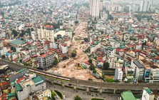 Công trường Vành đai 2,5 qua Cầu Giấy rầm rộ thi công sau khi gỡ vướng mặt bằng