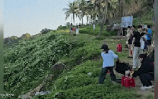 Hớt hải quăng 3 chiếc ghế xuống vực bán đảo Sơn Trà, người phụ nữ khiến du khách kinh ngạc