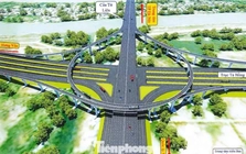 Cận cảnh thiết kế nút giao 'hoa thị' kết nối cầu Tứ Liên với Đại lộ sông Hồng