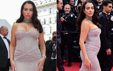 Vợ sắp cưới của Ronaldo gây choáng trên thảm đỏ LHP Cannes: Diện váy bó sát khoe body đẫy đà, dát kim cương sang chảnh hết mức