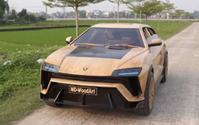 Ông bố Bắc Ninh tự chế 'siêu xe gỗ' giống Lamborghini Urus: Khung gầm sắt, lốp gỗ khắc tay như thật, động cơ điện đặt sau