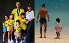 Ronaldo cởi trần khoe body 6 múi cuồn cuộn bên vợ đẹp con ngoan trước thềm World Cup